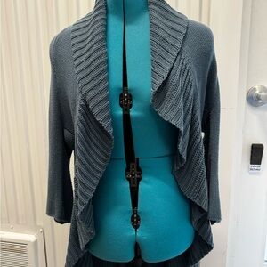 Blue Open Front Cardigan Sweater